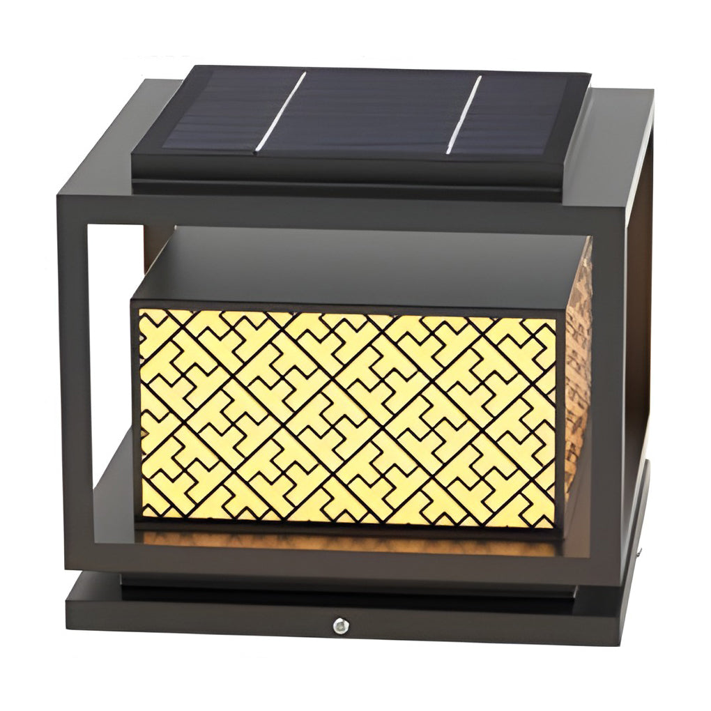 Square Waterproof Modern Solar Outdoor Fence Post Lights Pillar Light - Lamp Outdoor