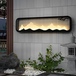 Rectangular Mountain Scenery LED Waterproof Black Outdoor Wall Lamp - Lamp Outdoor