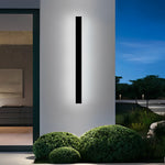 Minimalist Long Linear LED Waterproof Black Modern Solar Wall Sconce Lighting - Lamp Outdoor