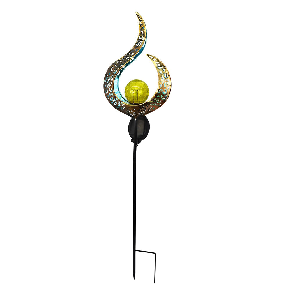 Mystical Moon & Sun Flame Iron Hollow Projector Solar Garden Light - Lamp Outdoor