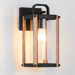 Lantern Shaped Waterproof Glass Black Industrial Outdoor Wall Sconce Lighting - Lamp Outdoor