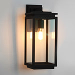 Waterproof Rectangular Glass Black Industrial Outdoor Wall Lamp Exterior Lights - Lamp Outdoor