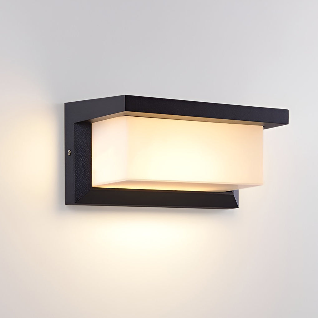 Rectangle Waterproof Light Control Induction Black Modern Solar Sconces - Lamp Outdoor