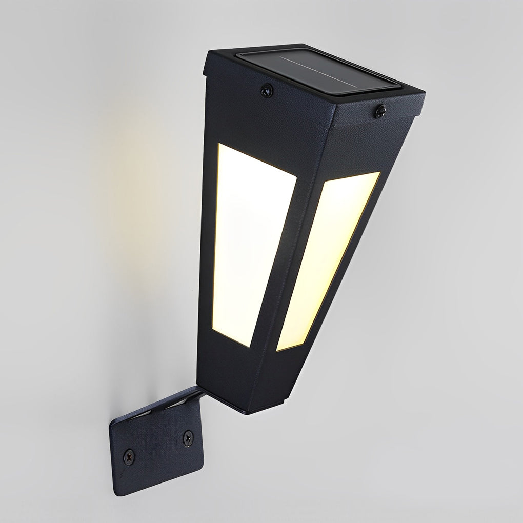 Waterproof Intelligent Metal LED Black Modern Solar Outdoor Wall Light - Lamp Outdoor
