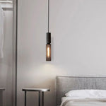 Xenith Industrial Cylindrical Pendant Light, Cement/Metal - Lamp Outdoor