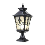 Retro Pattern Waterproof LED European Style Solar Fence Post Lights - Lamp Outdoor