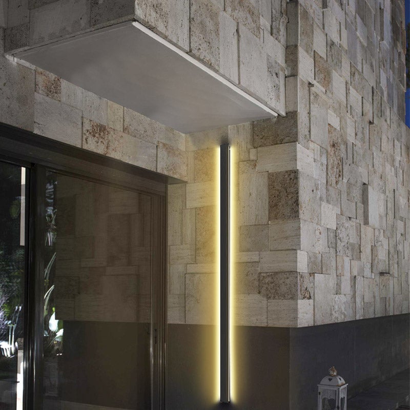 LED Long Linear Metal Waterproof Black Minimalist Outdoor Wall Lights - Lamp Outdoor