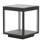 Modern Open Frame Square LED Solar Pier-Mounted Outdoor Post Light - Lamp Outdoor