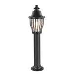 Hardwired Retro Aluminum Pathway Light with Caged Aluminum & PC Lampshade - Lamp Outdoor