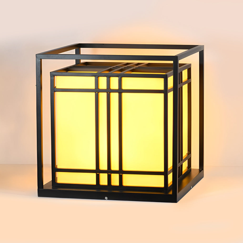 Retro Square Waterproof LED Black Modern Outdoor Post Caps Lights - Lamp Outdoor