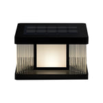 Waterproof IP65 LED Glass Acrylic Black Modern Solar Fence Post Lights - Lamp Outdoor