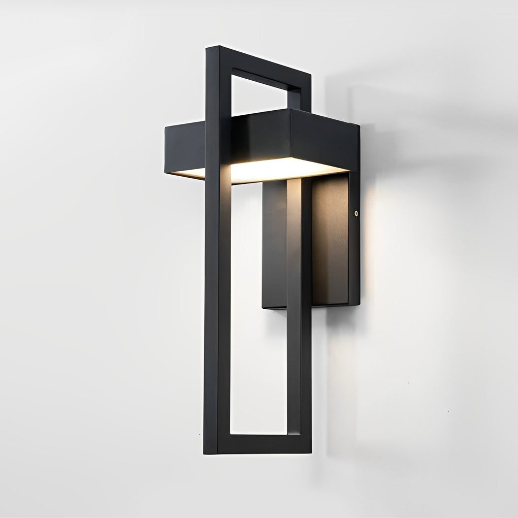 Rectangular Minimalist LED Waterproof Black Modern Outdoor Wall Lamp - Lamp Outdoor