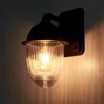 Waterproof Glass Ball Matte Black Modern Outdoor Wall Lamp Exterior Lights - Lamp Outdoor