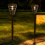 Smart Solar Black Outdoor Post Light Weatherproof LED Lawn Lamp with Intelligent Light Control - Lamp Outdoor
