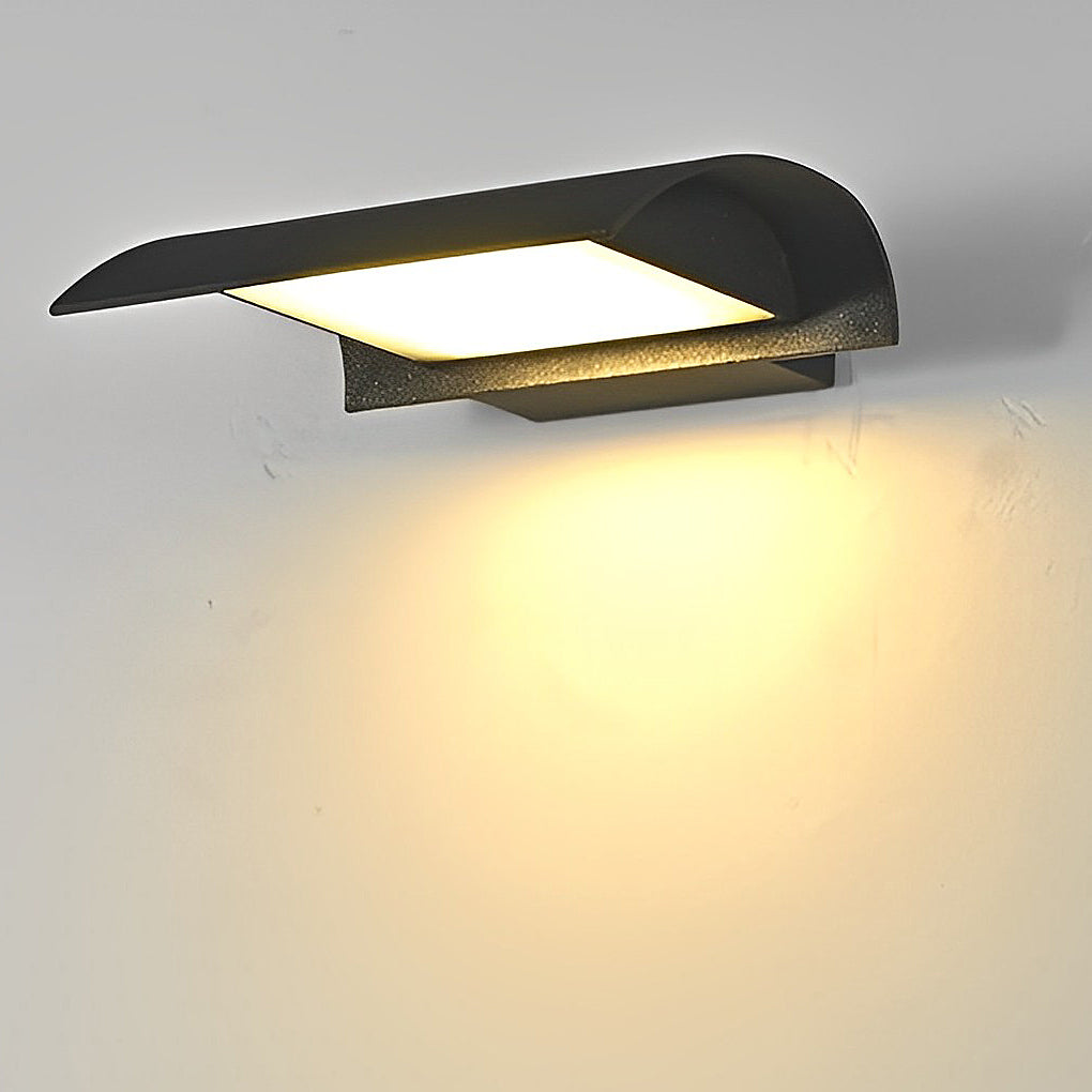 Curved Outdoor Waterproof LED Black Modern Minimalist Wall Lamp Exterior Lighting - Lamp Outdoor