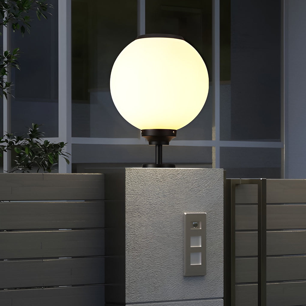 Ball Waterproof Three Step Dimming LED Solar Post Caps Lights Pillar Light - Lamp Outdoor