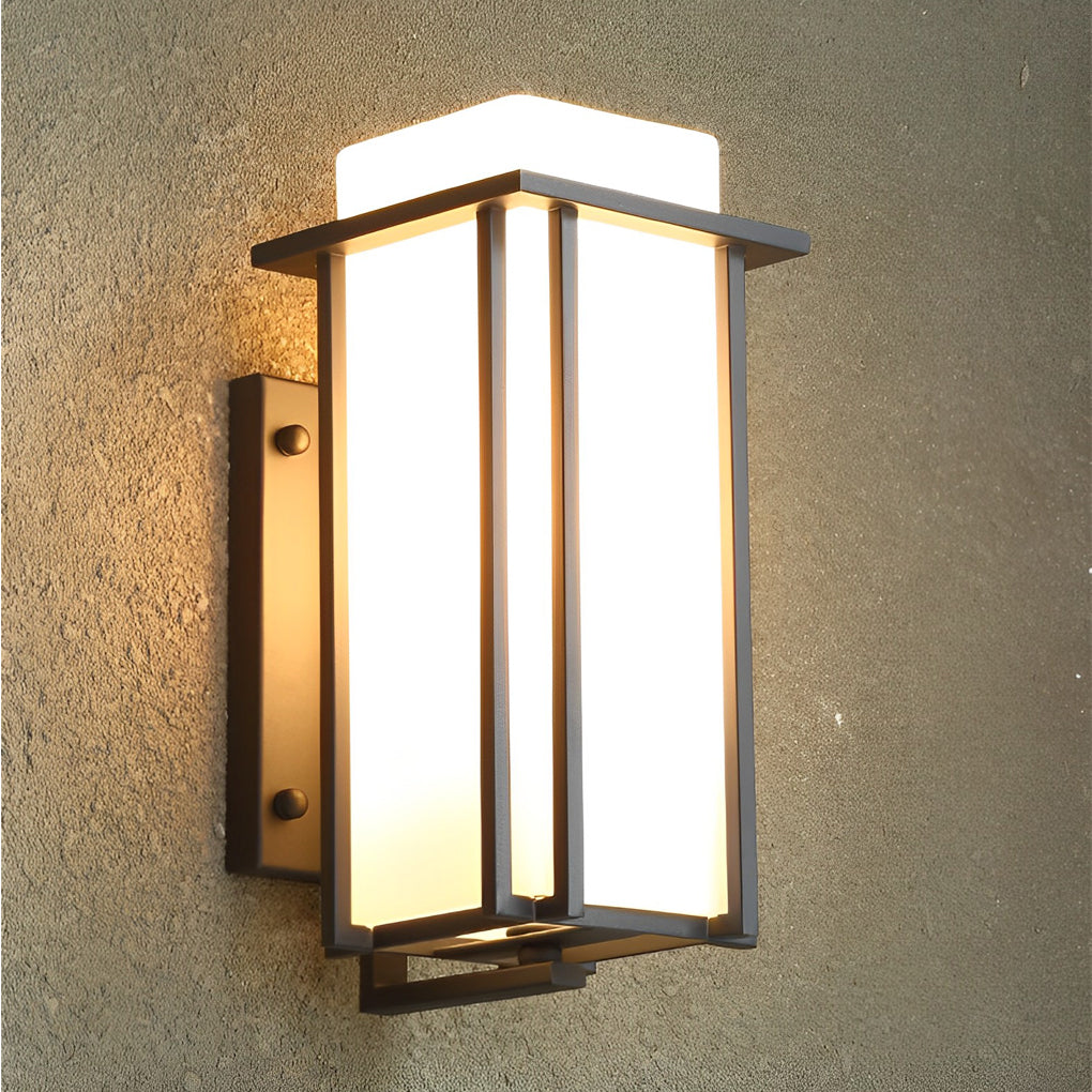 Square Waterproof LED Black Retro Outdoor Wall Lamp Exterior Lights - Lamp Outdoor