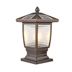 Retro Waterproof Glass Aluminum Brown Modern Solar Fence Post Lights - Lamp Outdoor