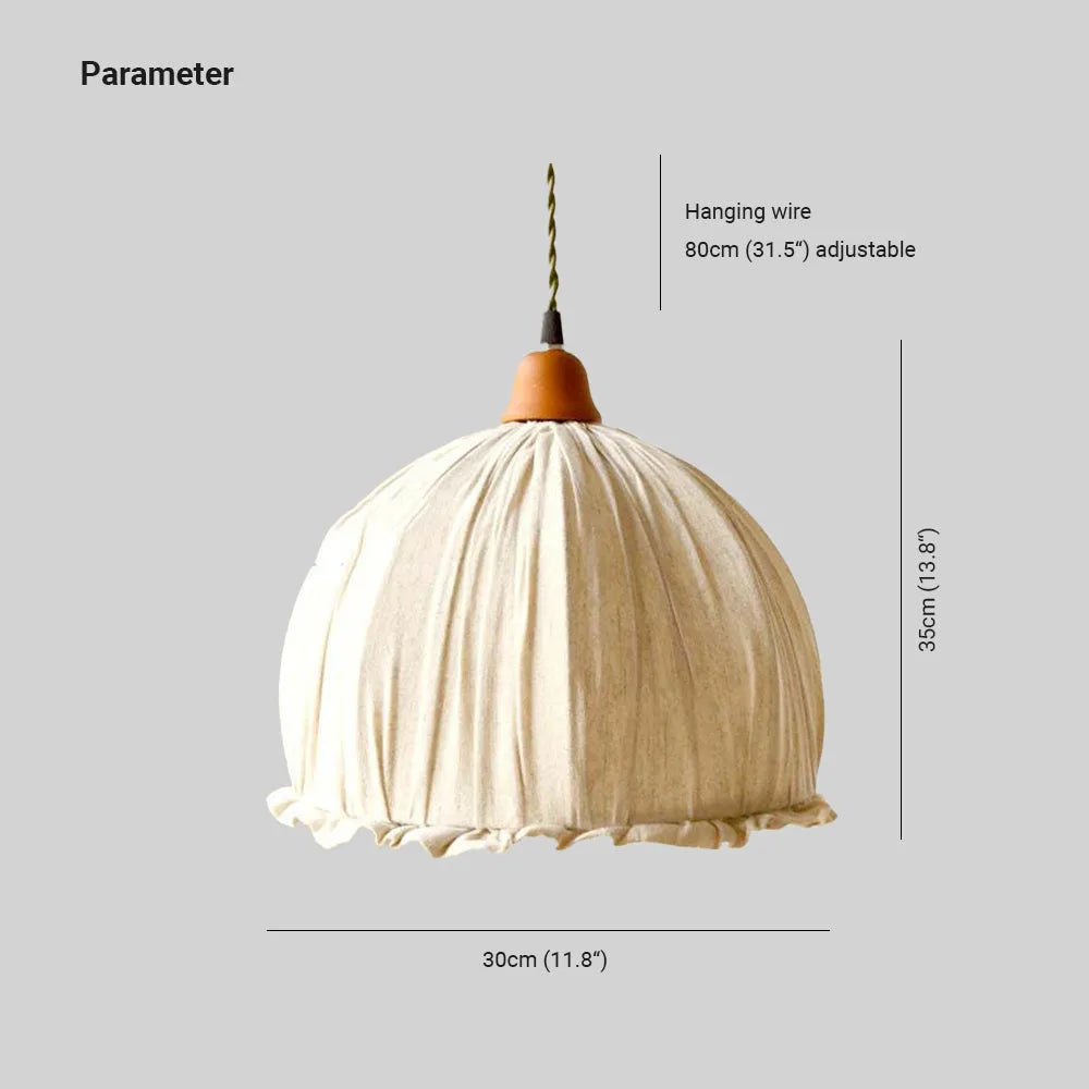 Haloa Vintage Pendant Light Beige, Fabric - Lamp Outdoor