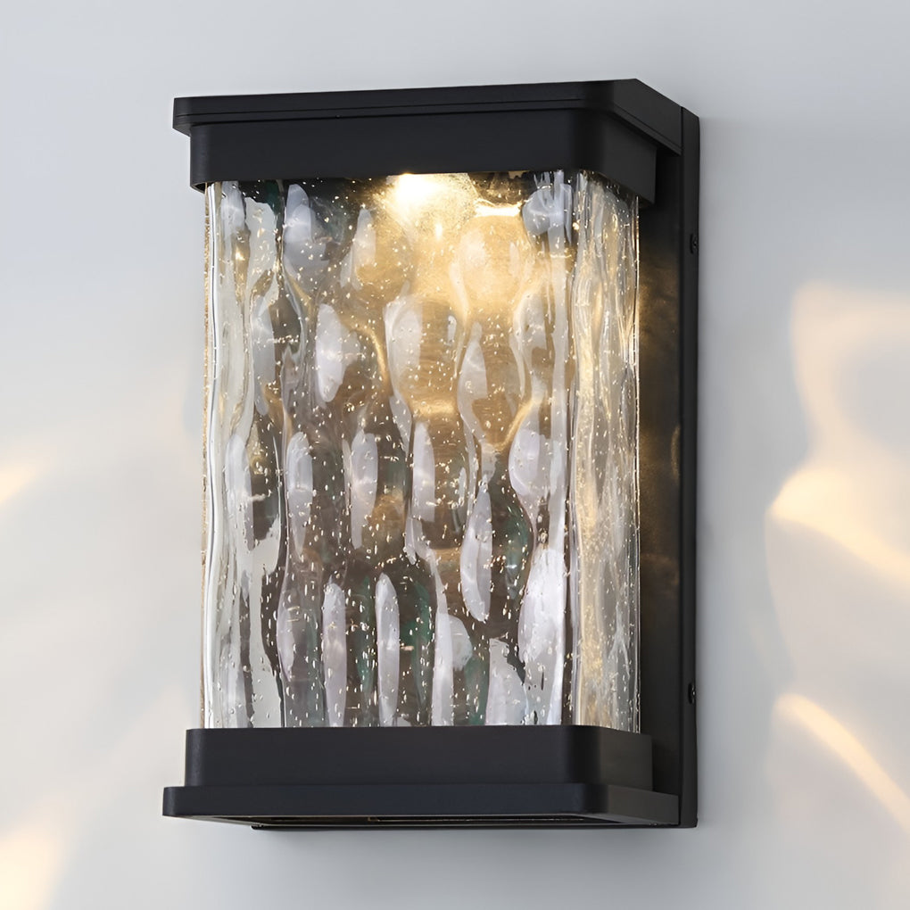 Waterproof Creative Glass LED Black Modern Outdoor Wall Sconce Lighting - Lamp Outdoor