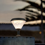 Round Waterproof Colorful Gradient Modern Solar Fence Post Lights - Lamp Outdoor