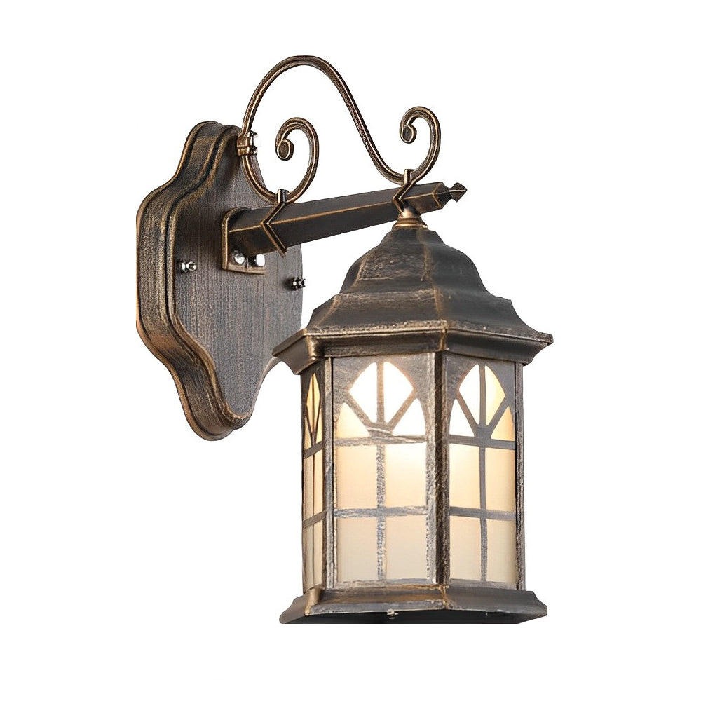 Retro Waterproof Dimmable LED Solar Wall Lamp with Remote Exterior Lights - Lamp Outdoor