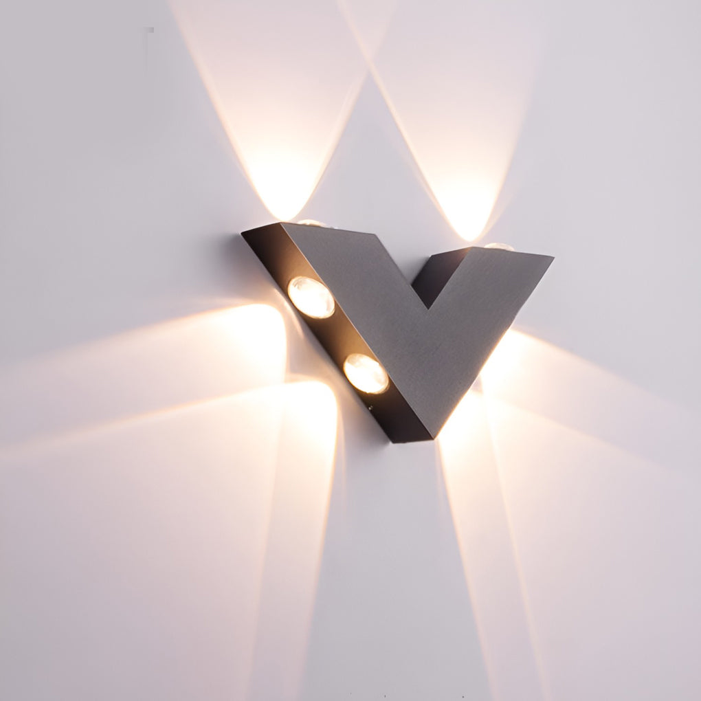 V-shaped Waterproof LED Black Modern Outdoor Wall Lamp Wall Washer Light - Lamp Outdoor