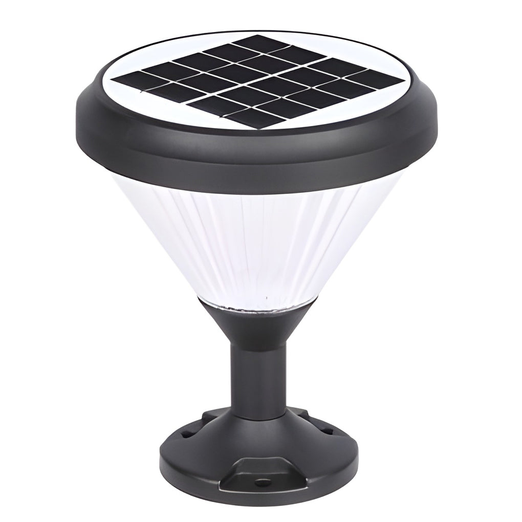 Round LED Fast Charging Black Modern Solar Post Caps Lights Pillar Light - Lamp Outdoor