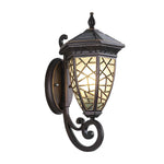 Retro Pattern Waterproof Black American Style Solar Powered Wall Lamp - Lamp Outdoor