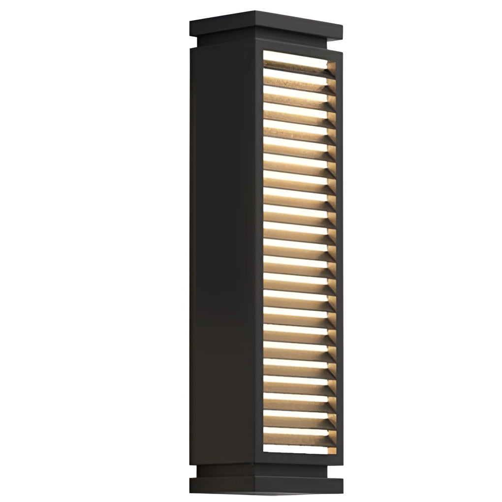 Sleek Stainless Steel LED Louvered Pathway Bollard Lights Modern Waterproof Design - Lamp Outdoor