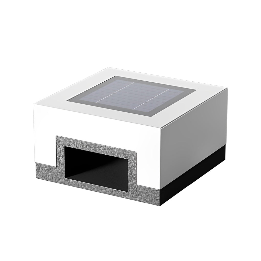 Minimalist Square Waterproof LED Black Modern Solar Post Caps Lights - Lamp Outdoor