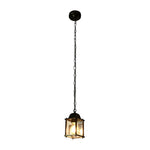 Small Square Waterproof Glass Black Modern Outdoor Pendant Lights - Lamp Outdoor