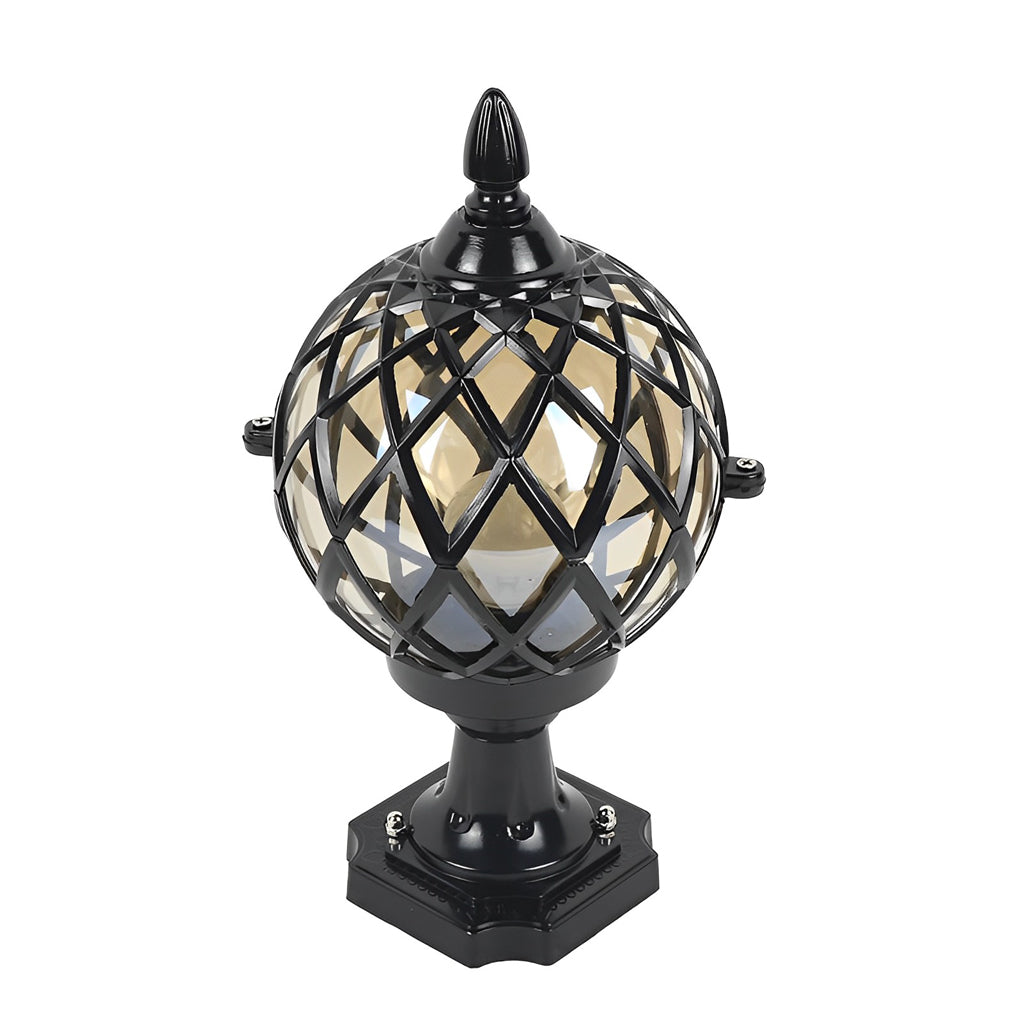 Glass Aluminum Round Ball Waterproof LED Outdoor Fence Post Lights - Lamp Outdoor