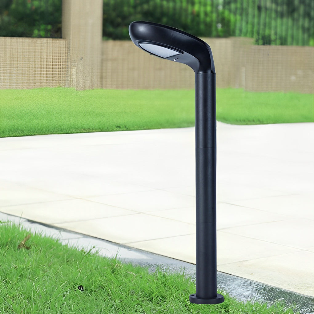 Minimalist Solar Powered Lawn Lights Sleek Aluminum Black Garden Lamp - Lamp Outdoor