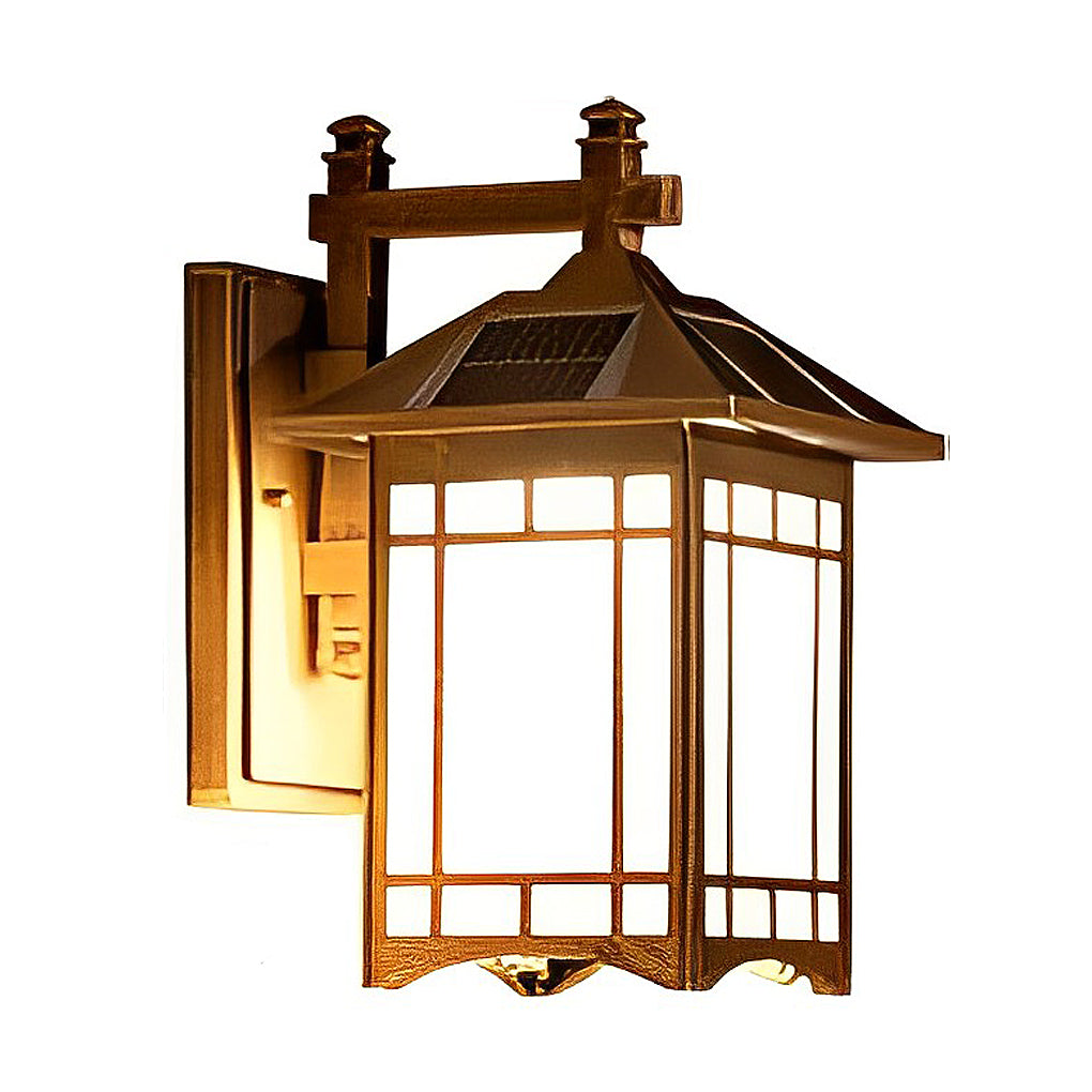 Retro Waterproof LED Vintage Solar Wall Lamp with Remote Wall Sconce Lighting - Lamp Outdoor