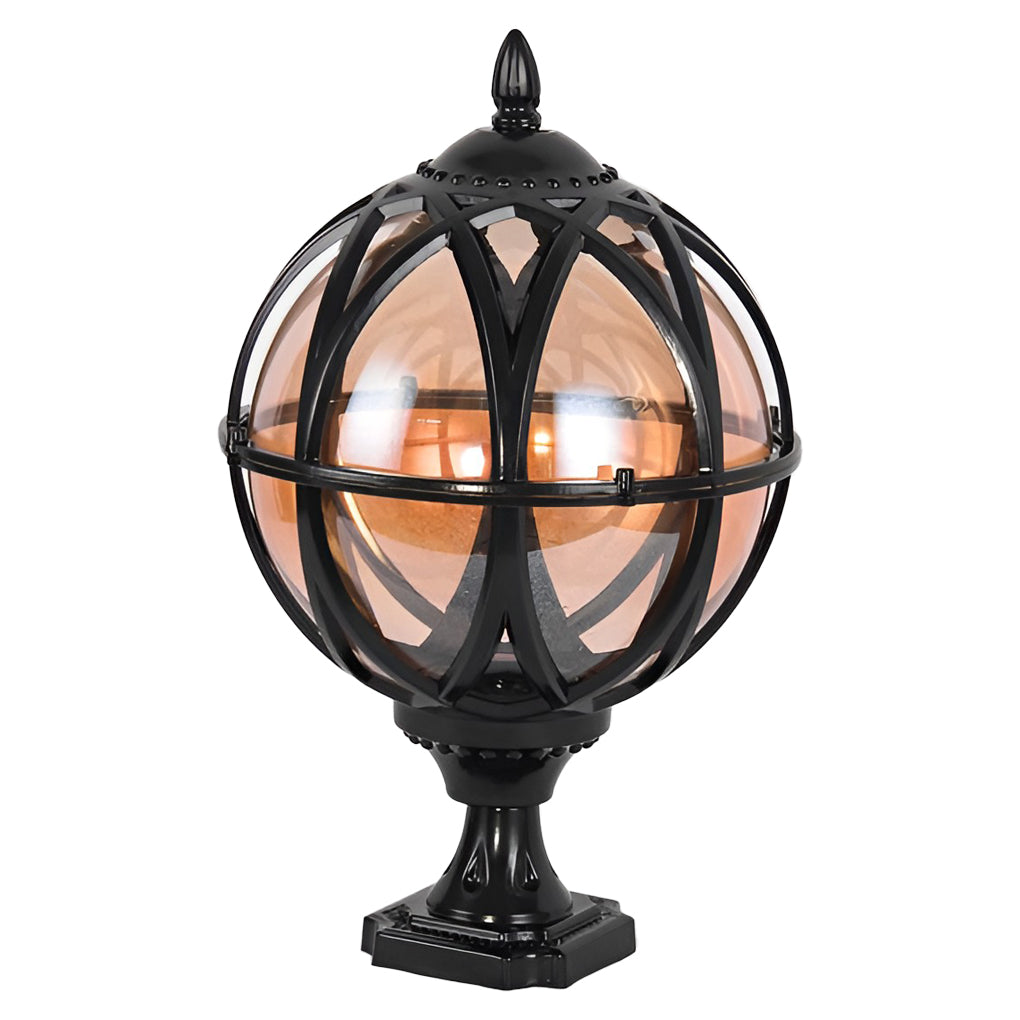 Round Glass E27 Waterproof European Style Outdoor Post Caps Lights - Lamp Outdoor