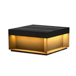 Square LED Hardwired/Solar Outdoor Pier Mount Lantern Post Light Black - Lamp Outdoor