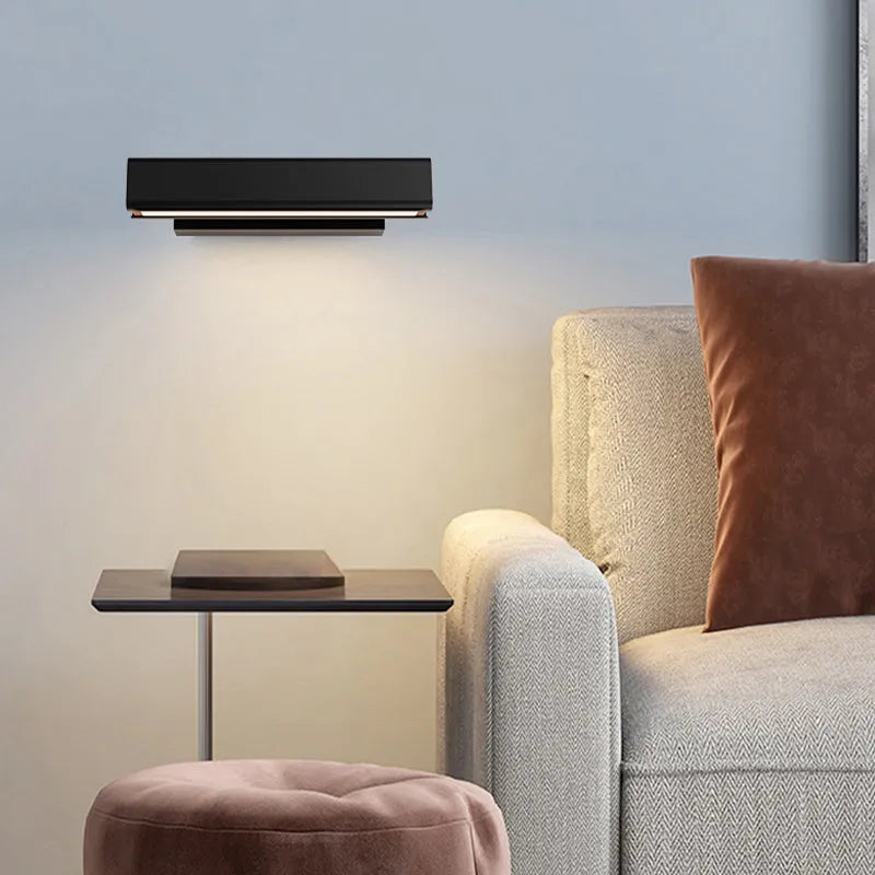 Orin Modern Rectangles Metal Rotatable Wall Lamp, Black/White - Lamp Outdoor