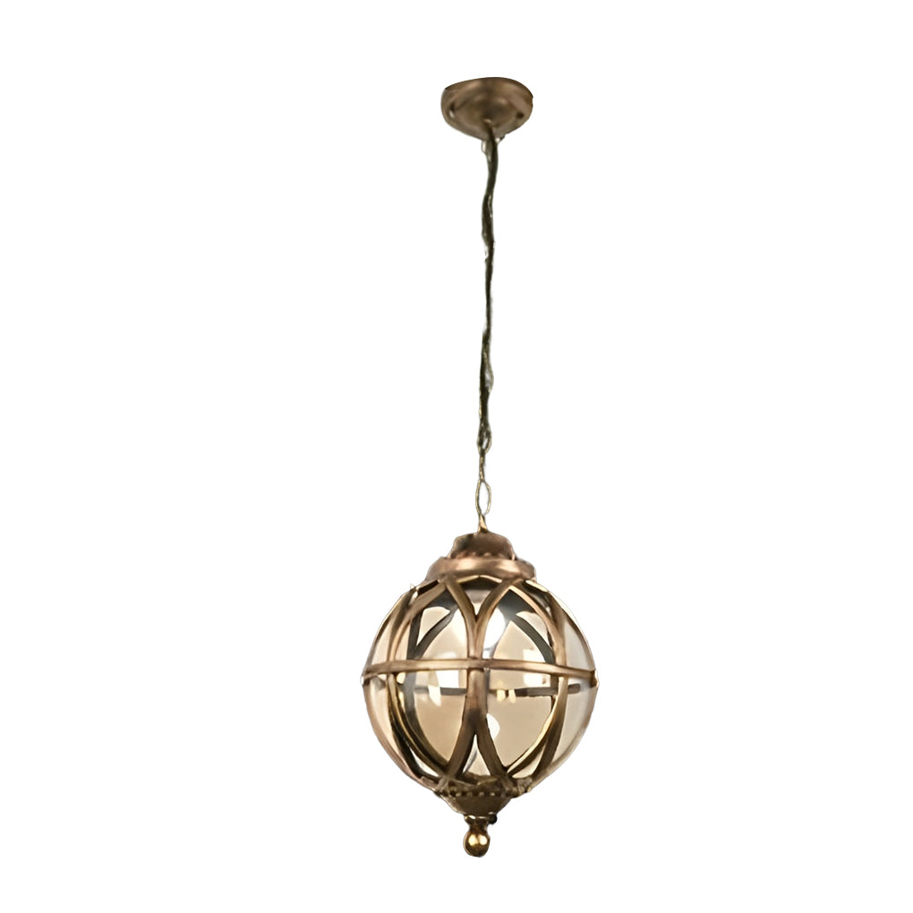 European-style Retro Pendant Aluminum Glass Hanging Ball Outdoor Ceiling Light - Lamp Outdoor