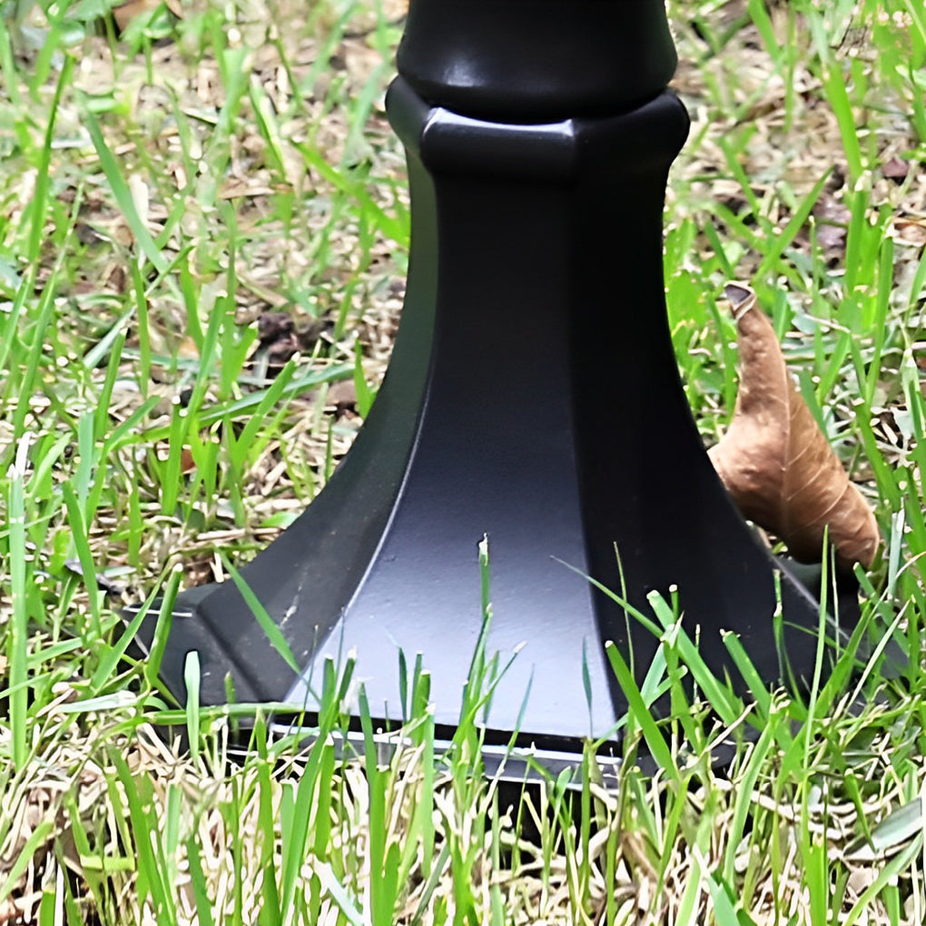 Elegant European-Style Black LED Outdoor Pathway Lamp Post - Lamp Outdoor