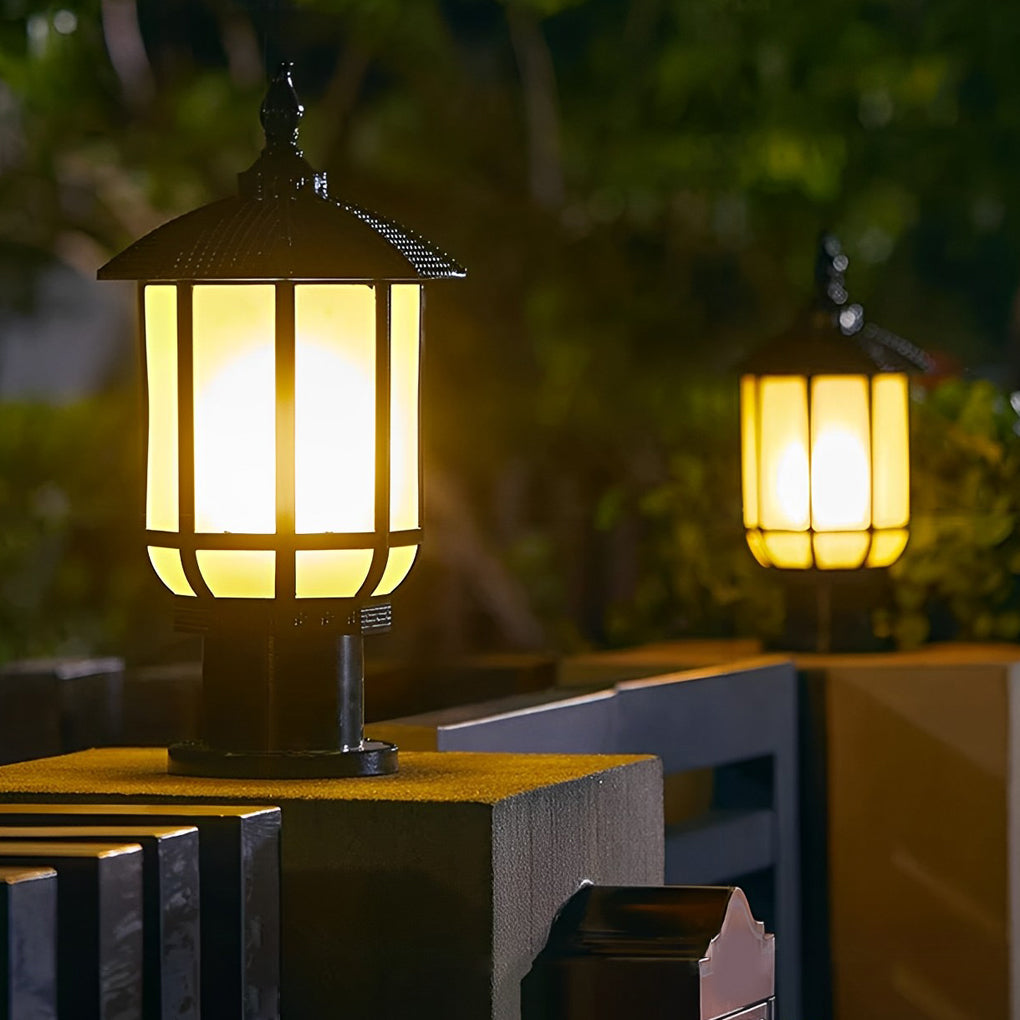 Waterproof IP55 LED 12W 3 Step Dimming Retro Outdoor Fence Post Lights - Lamp Outdoor