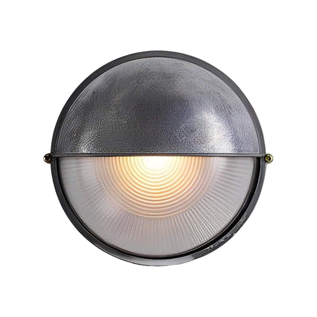 Round Oval Cast Aluminum Glass Waterproof Retro Industrial Wall Lamp - Lamp Outdoor