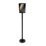Stainless Steel Outdoor Floor Lamp with Rotating Design and Vertical Slats - Lamp Outdoor