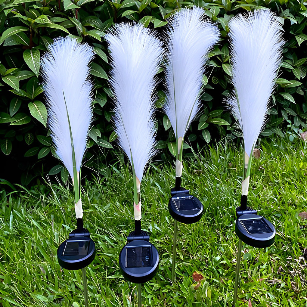 2PCS Hairy Reed LED Solar Lawn Lamps - Lamp Outdoor
