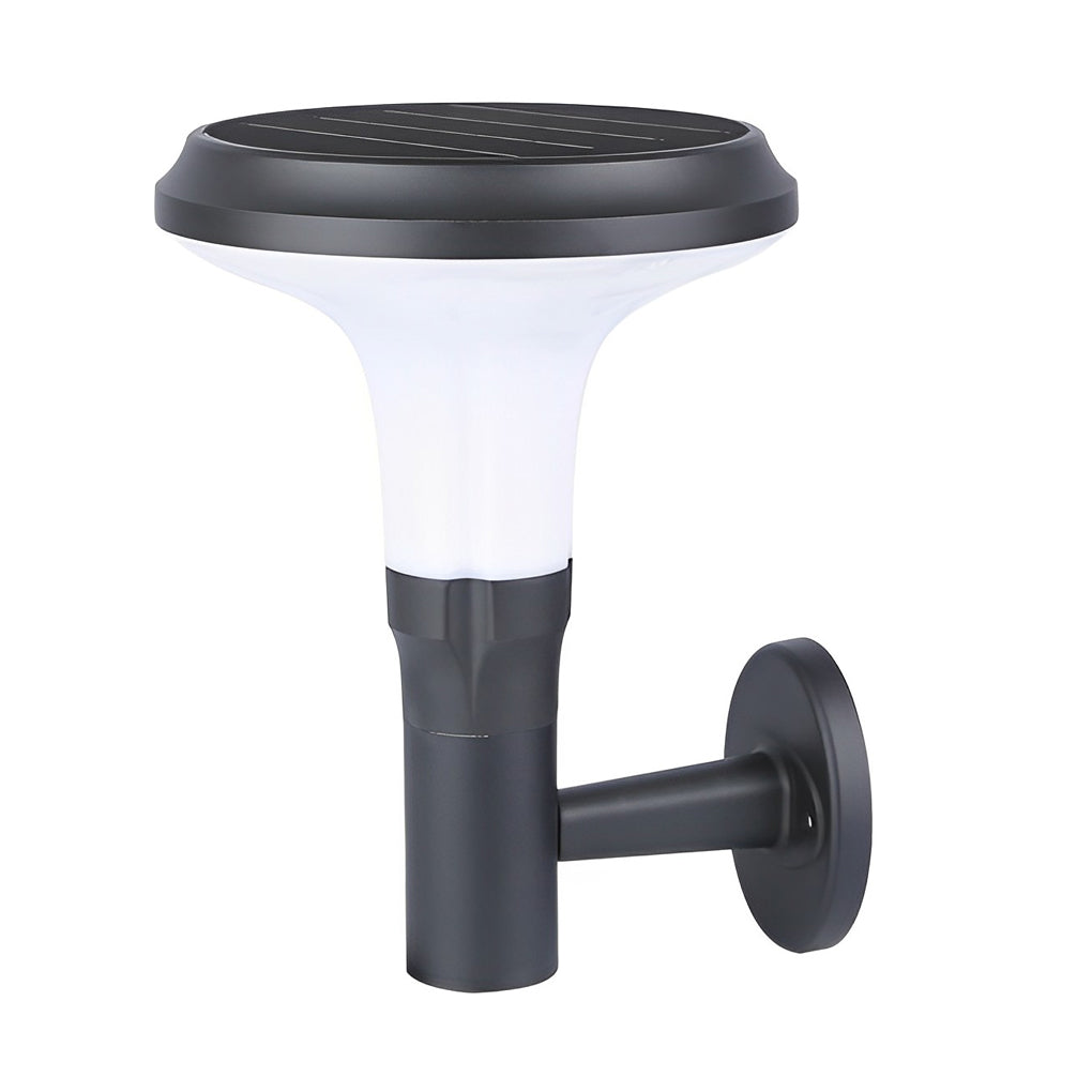 Round Flower LED Waterproof Black Modern Solar Wall Lamp Wall Sconces Lighting - Lamp Outdoor