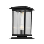 Retro Glass LED Waterproof Matte Black Modern Solar Fence Post Lights - Lamp Outdoor