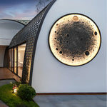 Round Moon Waterproof LED Modern Outdoor Wall Lights Fixture Wall Lamp - Lamp Outdoor