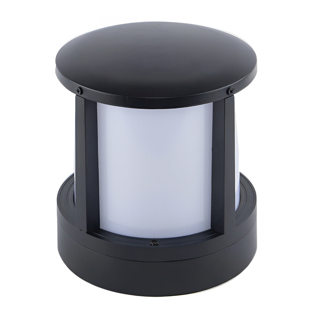Cylindrical Aluminum LED Waterproof Black Outdoor Fence Post Lights - Lamp Outdoor
