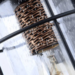 Waterproof Iron Glass Lantern Black Retro Rustic Exterior Wall Lights - Lamp Outdoor