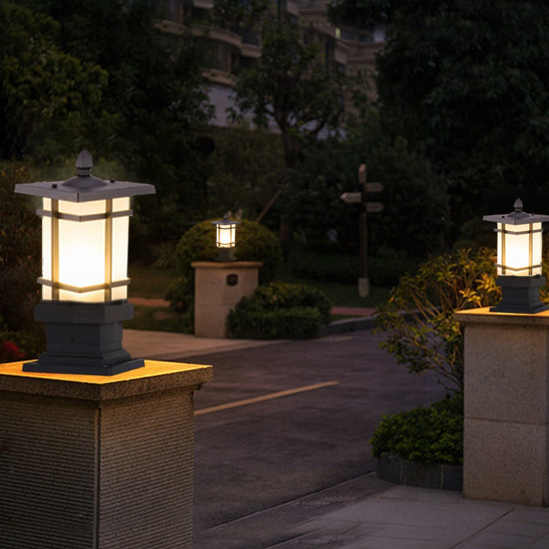 Elegant Vintage Pavilion Black Bollard Lights Retro Outdoor Pathway Lamp - Lamp Outdoor